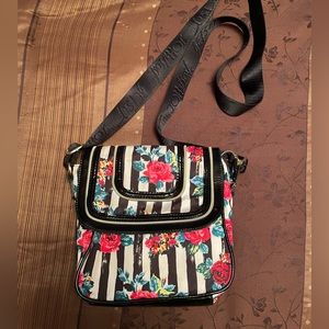 Betsey Johnson Satin Striped Crossbody Bag